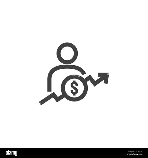 Employee Salary Increase Icon On White Background With People Arrow Up