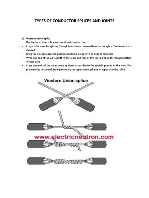 Types Of Conductor Splices And Joints Pdf Wire Building Engineering