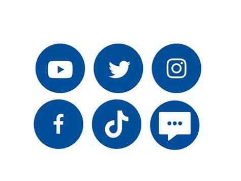 Blue Social Media Icons Logo Png Vector In Svg Pdf Ai Cdr Format