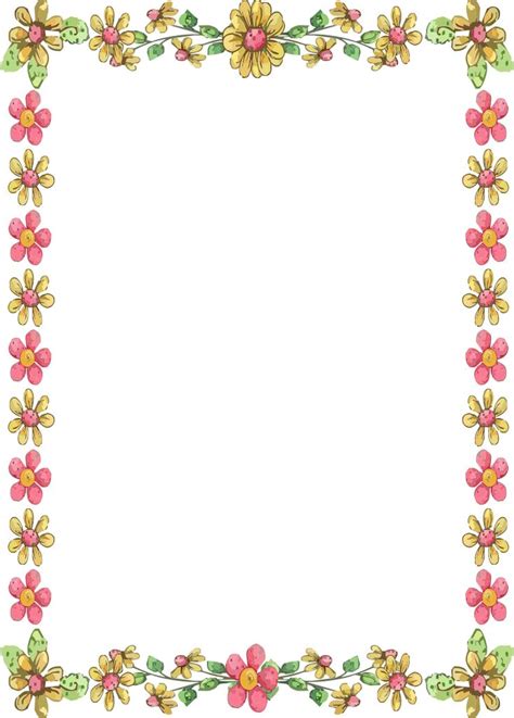 A Square Frame With Flowers And Leaves On The Edges In Pastel Pinks