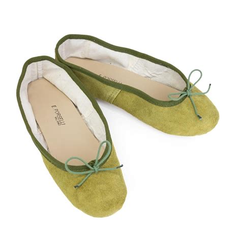Total Flat Olive Green Suede C06 Olive Green Suede Porselli Pierot