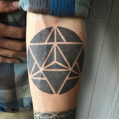 Impossibly Thin Line Geometry Tattoo