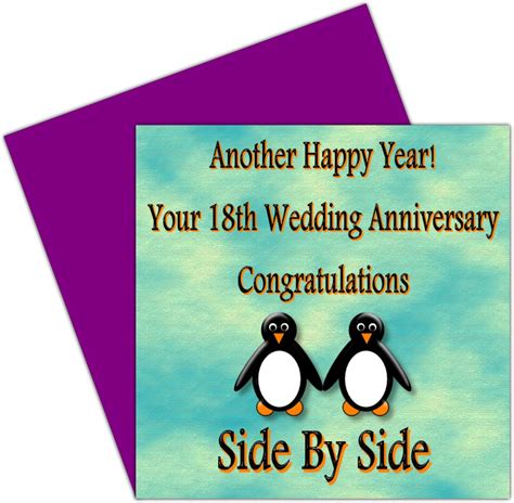 On Your 18th Wedding Anniversary Card 18 Years Porcelain