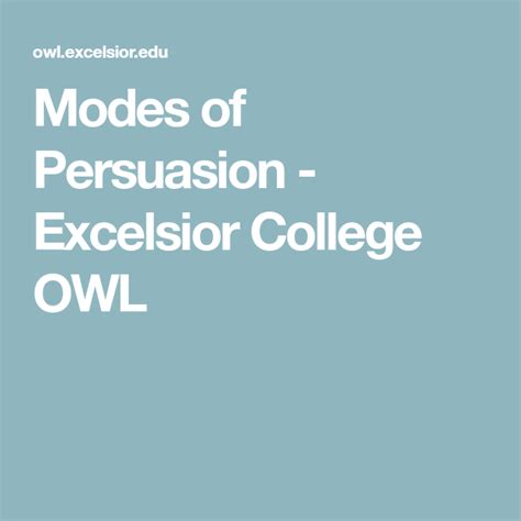 Modes Of Persuasion Excelsior College Owl Excelsior College