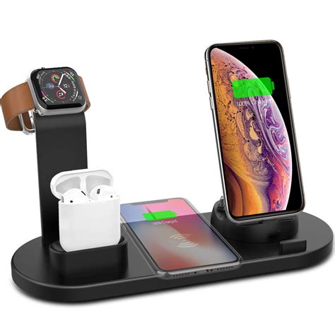 Wireless Charger 4 In 1 Charging Station Qi Fast Charger Compatible