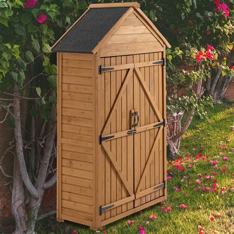 Outdoor Storage Cabinet Garden Wood Tool Shed Outside Shed Closet