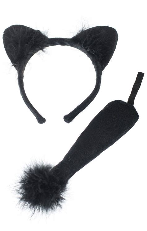 Cute Black Cat Costume Accessory Kit Black Cat Ears And Tail Set