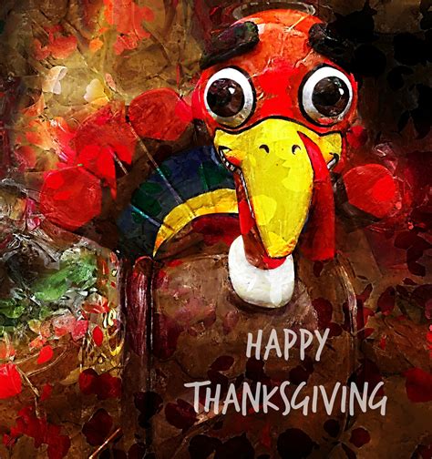 Happy Thanksgiving Turkey Greeting Free Stock Photo Public Domain