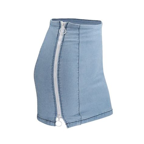 Mind Feet New Women Denim Short Skirts Side Zipper Sexy High Quality