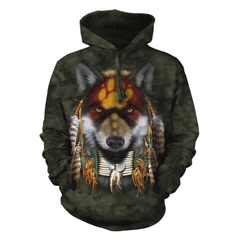 Native Wolf Spirit Hoodie Made In Usa Environmentally Friendly