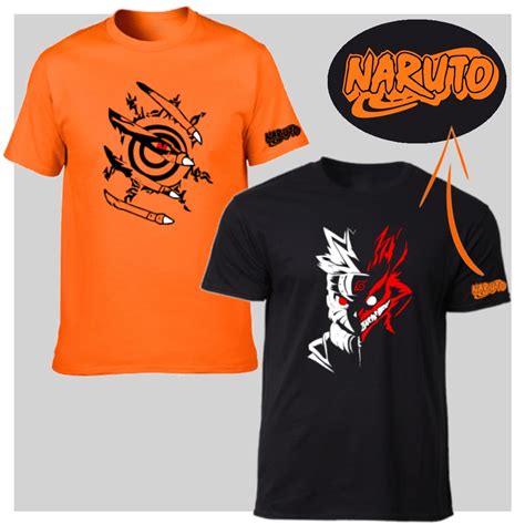 Anime T Shirt Naruto Uzumaki Naruto W Kurama Kyuubi Unisex T Shirt Orange Tshirt Black