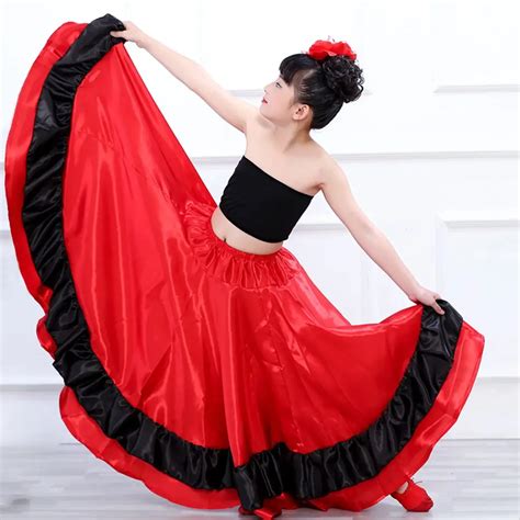 clothes shoes and accessories flamenco tango big ruffle skirt cosplay spanish gypsy belly dance
