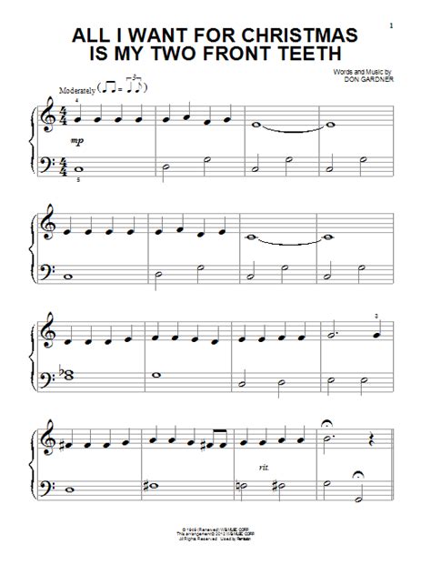 All I Want For Christmas Is My Two Front Teeth Sheet Music Direct