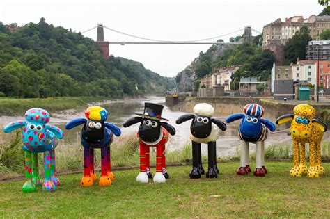 Some Of The Shaun In The City Art Trail Models Clifton Suspension Bridge Bristol In The