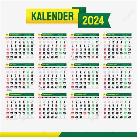 Calendario 2024 Completo Con Hiriyah Y Java Vector Png Dibujos