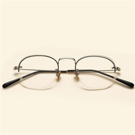 titanium half rim glasses frame men vintage optical myopia eyeglasses prescription spectacle