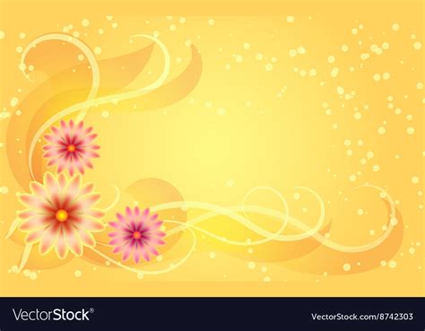Floral Ornament On Yellow Background Royalty Free Vector