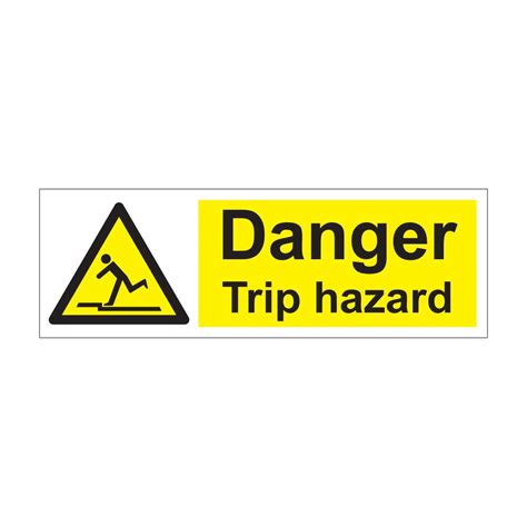 Danger Trip Hazard 300mm X 100mm Self Adhesive Vinyl Sign Sign