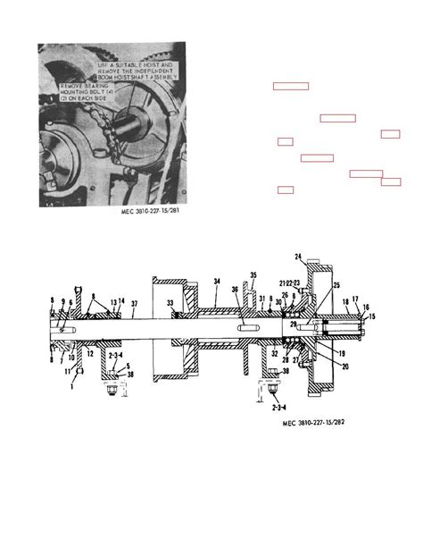 These hoists consist of a set of legs, an upright frame, and an adjustable boom with a chain and hook. Figure 281. Crane independent boom hoist shaft assembly ...