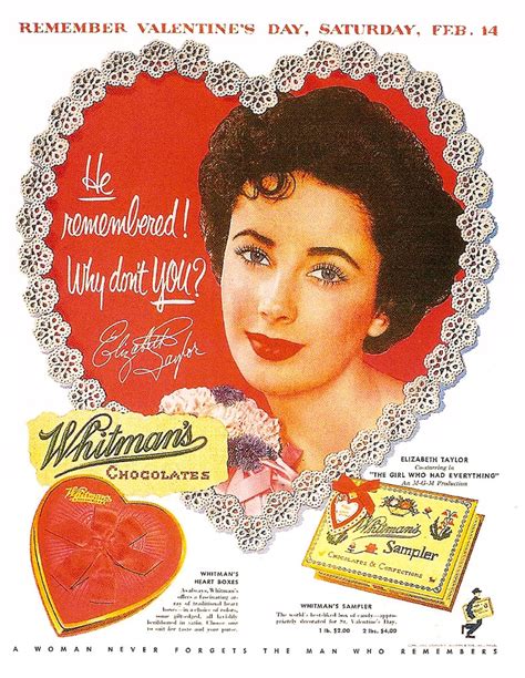 Elizabeth Taylor Sweetens Up This Chocolate Ad Vintage Valentines