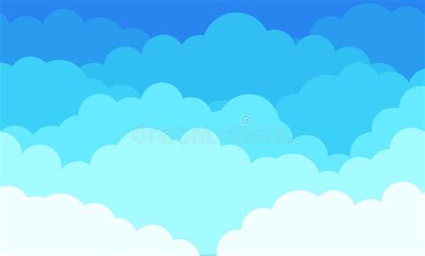 Cloud Background Sky Cartoon Pattern Abstract Blue Heaven With Layers