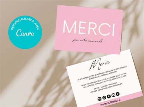 Carte Merci pour votre commande  Carte de visite remerciement client