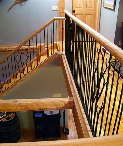 Woodshop Storage Ideas Rustic Metal Stair Railings