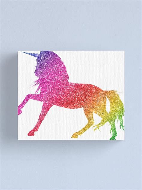 Rainbow Glitter Sparkle Unicorn Canvas Print By Colorflowart Redbubble