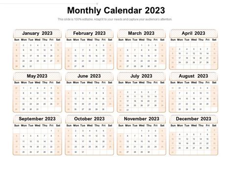 Powerpoint 2023 Calendar Printable Calendar 2023