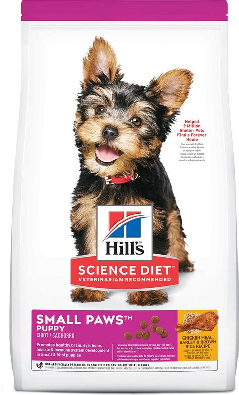 Add ingredients to bowl and stir. Hill's Science Diet Puppy Small Paws Chicken Meal, Barley ...