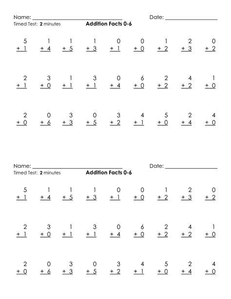 Free Printable Math Timed Tests Printable Form Templa