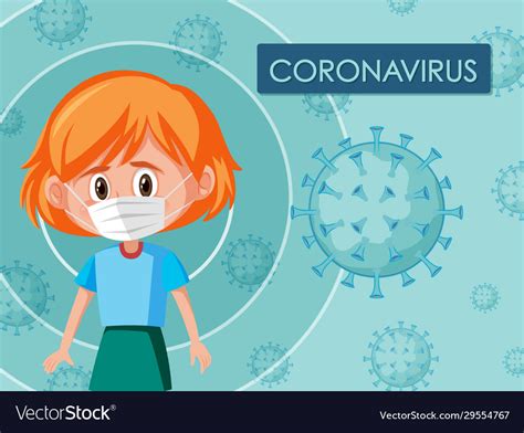 Human viruses and associated pathologies the table below displays the list of human viral pathogens, with transmission and general facts about associated pathologies. Coronavirus poster design with girl wearing mask Vector Image
