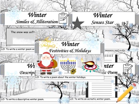 Writing Winter Season Poetry Bundle Ks1lower Ks2 Teaching