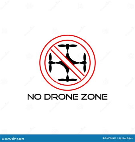No Drone Zone Icon Warning Sign Isolated On White Background Stock
