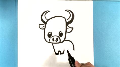 How To Draw A Bull Cute How To Draw Easy Things Youtube