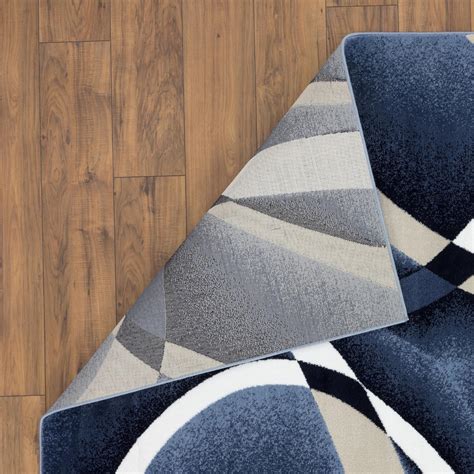 Luxe Weavers Navy Modern Abstract Area Rug 8x11 Geometric Living Room