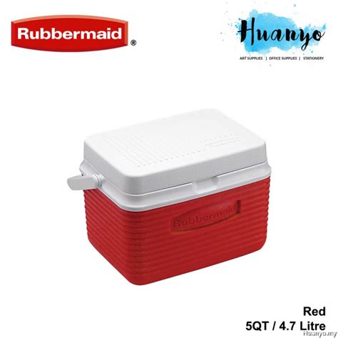 Rubbermaid Ice Cooler Box Chest Bucket 47litre 5qt Redblue Hold
