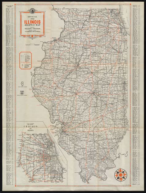 Official Illinois Highway Map 1932 Digital Collections At The