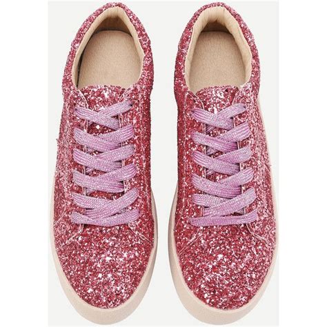 Glitter Lace Up Sneakers 48 Liked On Polyvore Featuring Shoes