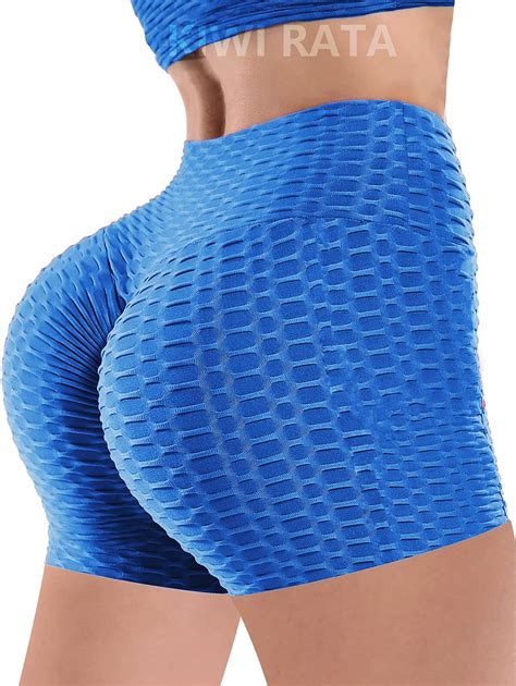 Women Hot Sexy Workout Booty Textured Shorts High Waist Sports Yoga Butt Short Uk