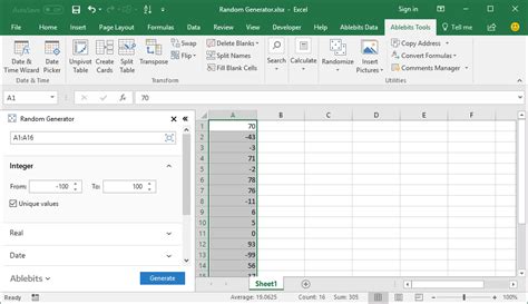 The formula used to calculate a random decimal between two values, a and b, is Random Generator for Excel - generate unique random ...