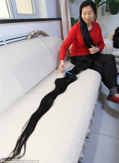 Ni Linmei Chinese Mother Grows Hair 8ft Thats Longer Than She Is