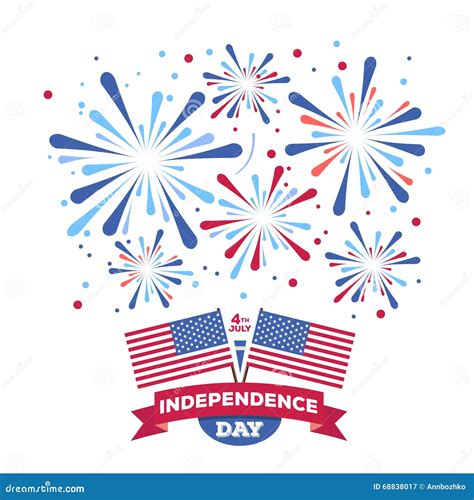 Vector Holiday Firework Independence Day Of America Stock Vector