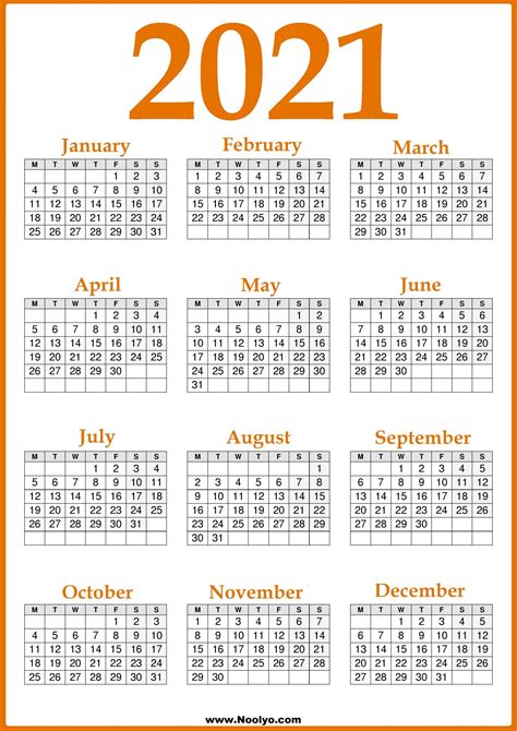 2021 Uk Calendar Monday Start Print Ready Noolyo Calendar Template 2023