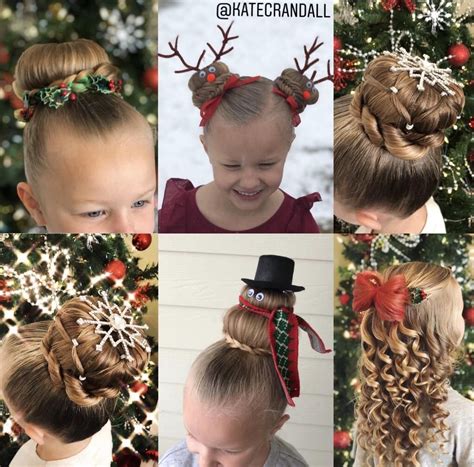 A Highlight Of My Daughters Christmas Hairstyles I Did On Her This