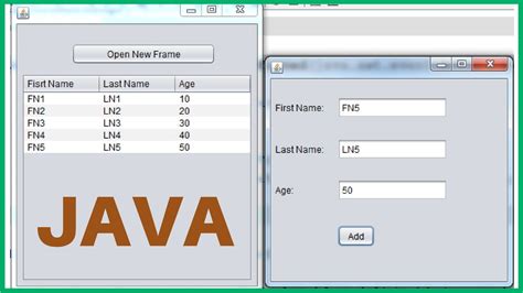Java How To Add Row To Jtable From Another Jframe In Java Netbeans