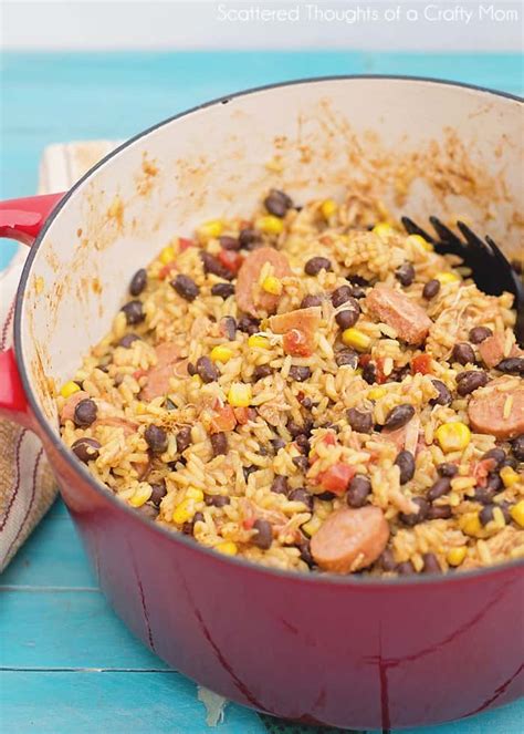 4.5 out of 5 star rating. Quick and Easy: Sausage, Chicken and Black Bean Paella Recipe - Scattered Thoughts of a Crafty ...