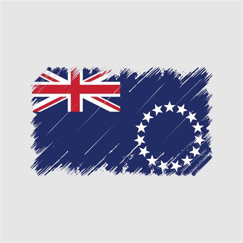 Ilhas Cook Sinalizam Pinceladas Bandeira Nacional Vetor No