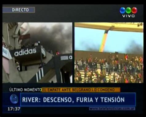 Facundo affranchino, walter acevedo, carlos arano, roberto pereyra pezotta debió suspender el encuentro a apenas un puñado minutos del final y sentenció el descenso de river a la b nacional y la inmensa e. Algunas postales del descenso de River Plate en la TV ...