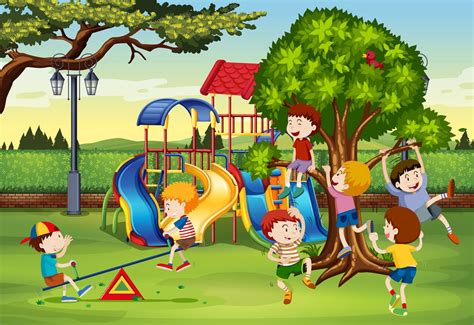 Desenho De Criança Brincando No Parque